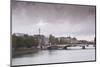 Looking Down the River Seine in Paris on a Rainy Day, Paris, France, Europe-Julian Elliott-Mounted Photographic Print