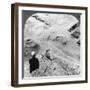 Looking Down the Southwest Corner of the Great Pyramid, Egypt, 1905-Underwood & Underwood-Framed Photographic Print