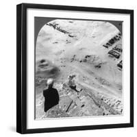 Looking Down the Southwest Corner of the Great Pyramid, Egypt, 1905-Underwood & Underwood-Framed Photographic Print