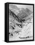 Looking Down Through Cutoff Canyon from Half Mile Below White Pass Summit, Klondike Gold Rush-null-Framed Stretched Canvas