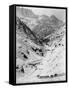 Looking Down Through Cutoff Canyon from Half Mile Below White Pass Summit, Klondike Gold Rush-null-Framed Stretched Canvas