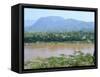 Looking East Across the Mekong River, to Luang Prabang, Laos, Indochina, Southeast Asia-Richard Ashworth-Framed Stretched Canvas