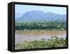 Looking East Across the Mekong River, to Luang Prabang, Laos, Indochina, Southeast Asia-Richard Ashworth-Framed Stretched Canvas