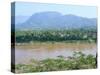 Looking East Across the Mekong River, to Luang Prabang, Laos, Indochina, Southeast Asia-Richard Ashworth-Stretched Canvas