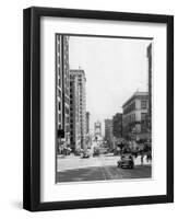 Looking East on 11th in Tacoma, WA Photograph - Tacoma, WA-Lantern Press-Framed Art Print