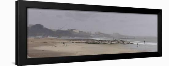 Looking East on Bournemouth Beach, Light Rain, April-Tom Hughes-Framed Giclee Print