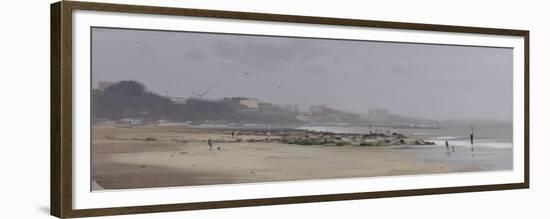 Looking East on Bournemouth Beach, Light Rain, April-Tom Hughes-Framed Giclee Print