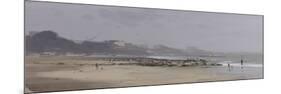 Looking East on Bournemouth Beach, Light Rain, April-Tom Hughes-Mounted Giclee Print