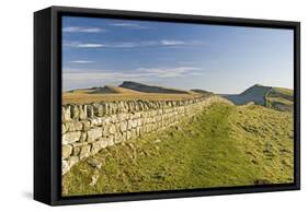 Looking East to Kings Hill and Sewingshields Crag, Hadrians Wall, England-James Emmerson-Framed Stretched Canvas