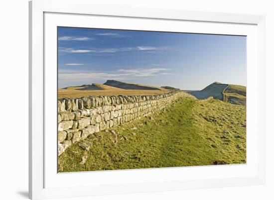 Looking East to Kings Hill and Sewingshields Crag, Hadrians Wall, England-James Emmerson-Framed Photographic Print