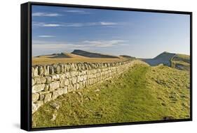 Looking East to Kings Hill and Sewingshields Crag, Hadrians Wall, England-James Emmerson-Framed Stretched Canvas