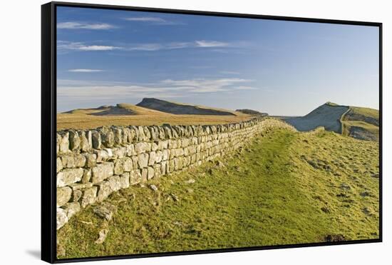 Looking East to Kings Hill and Sewingshields Crag, Hadrians Wall, England-James Emmerson-Framed Stretched Canvas