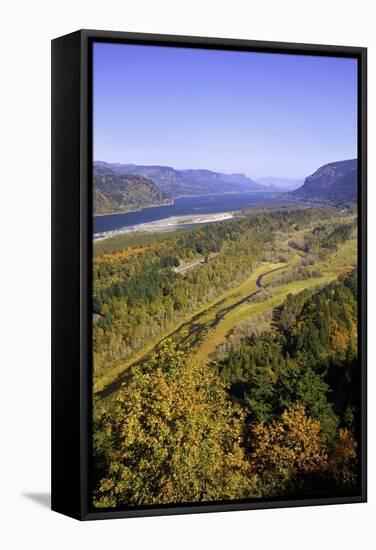 Looking East up the Columbia River, Columbia River Gorge National Scenic Area, Oregon-Craig Tuttle-Framed Stretched Canvas