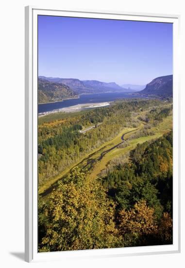 Looking East up the Columbia River, Columbia River Gorge National Scenic Area, Oregon-Craig Tuttle-Framed Premium Photographic Print