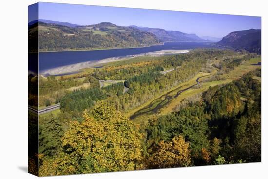 Looking East up the Columbia River, Columbia River Gorge National Scenic Area, Oregon-Craig Tuttle-Stretched Canvas