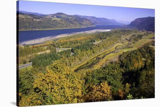 Looking East up the Columbia River, Columbia River Gorge National Scenic Area, Oregon-Craig Tuttle-Stretched Canvas