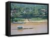 Looking East, with Mekong River Traffic and Part of Luang Prabang, Laos, Indochina-Richard Ashworth-Framed Stretched Canvas