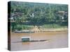 Looking East, with Mekong River Traffic and Part of Luang Prabang, Laos, Indochina-Richard Ashworth-Stretched Canvas