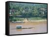 Looking East, with Mekong River Traffic and Part of Luang Prabang, Laos, Indochina-Richard Ashworth-Framed Stretched Canvas