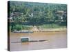 Looking East, with Mekong River Traffic and Part of Luang Prabang, Laos, Indochina-Richard Ashworth-Stretched Canvas