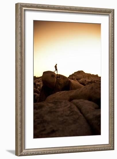 Looking For Lines Amongst The Stone In Joshua Tree National Park-Daniel Kuras-Framed Photographic Print