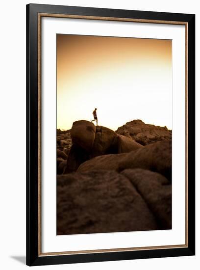 Looking For Lines Amongst The Stone In Joshua Tree National Park-Daniel Kuras-Framed Photographic Print