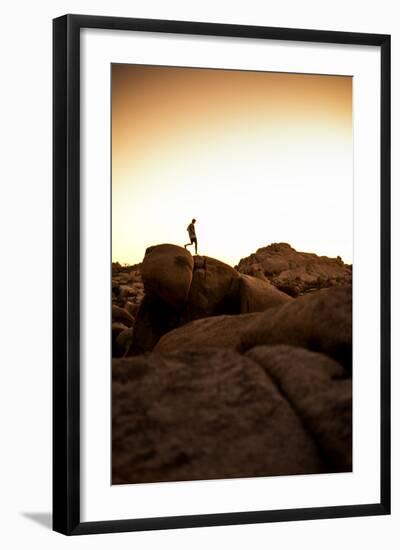 Looking For Lines Amongst The Stone In Joshua Tree National Park-Daniel Kuras-Framed Photographic Print