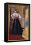 Looking in the Mirror, 1895 (Oil on Canvas)-Federigo Zandomeneghi-Framed Stretched Canvas