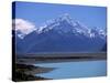 Looking North Along Lake Pukaki Towards Mt. Cook in the Southern Alps of Canterbury, New Zealand-Robert Francis-Stretched Canvas