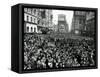 Looking North from 44th Street, New York's Times Square is Packed-null-Framed Stretched Canvas