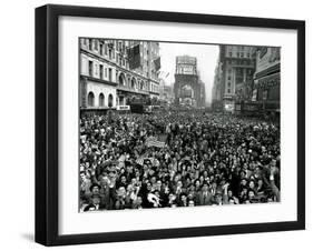 Looking North from 44th Street, New York's Times Square is Packed-null-Framed Photographic Print