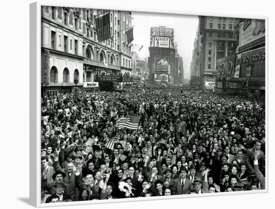 Looking North from 44th Street, New York's Times Square is Packed-null-Framed Photographic Print