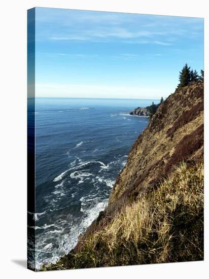 Looking North from Neahkahnie Mountain Up the Oregon Coastline Toward Cannon Beach Oregon-Maureen Eversgerd-Stretched Canvas