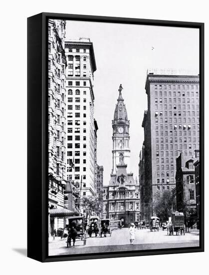 Looking North on Broad Street, Philadelphia, Pennsylvania-null-Framed Stretched Canvas