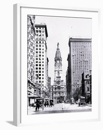 Looking North on Broad Street, Philadelphia, Pennsylvania-null-Framed Photo