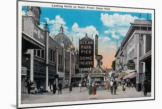 Looking North on Ocean Front, Ocean Park - Santa Monica, CA-Lantern Press-Mounted Art Print