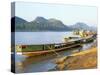 Looking North up the Mekong River, Boats Moored at Luang Prabang, Laos, Indochina-Richard Ashworth-Stretched Canvas