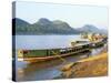 Looking North up the Mekong River, Boats Moored at Luang Prabang, Laos, Indochina-Richard Ashworth-Stretched Canvas