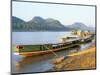 Looking North up the Mekong River, Boats Moored at Luang Prabang, Laos, Indochina-Richard Ashworth-Mounted Photographic Print