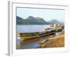 Looking North up the Mekong River, Boats Moored at Luang Prabang, Laos, Indochina-Richard Ashworth-Framed Photographic Print