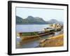 Looking North up the Mekong River, Boats Moored at Luang Prabang, Laos, Indochina-Richard Ashworth-Framed Photographic Print