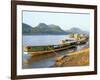 Looking North up the Mekong River, Boats Moored at Luang Prabang, Laos, Indochina-Richard Ashworth-Framed Photographic Print