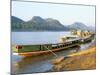 Looking North up the Mekong River, Boats Moored at Luang Prabang, Laos, Indochina-Richard Ashworth-Mounted Photographic Print