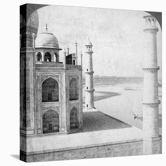 Looking North-West from the Taj Mahal Up the Jumna River to Agra, India, 1903-Underwood & Underwood-Stretched Canvas