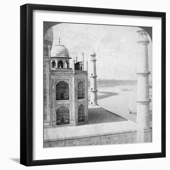 Looking North-West from the Taj Mahal Up the Jumna River to Agra, India, 1903-Underwood & Underwood-Framed Premium Photographic Print