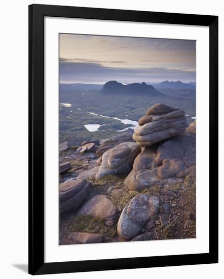 Looking Northwest from Cul Mor Summit, Assynt Mountains, Highland, Scotland, UK, June 2011-Joe Cornish-Framed Photographic Print