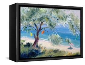 Looking on to a Beach-Anne Durham-Framed Stretched Canvas