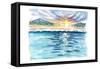 Looking Onshore To Beach from Caribbean Waters with Sun Glitter-M. Bleichner-Framed Stretched Canvas