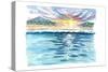 Looking Onshore To Beach from Caribbean Waters with Sun Glitter-M. Bleichner-Stretched Canvas