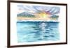 Looking Onshore To Beach from Caribbean Waters with Sun Glitter-M. Bleichner-Framed Art Print